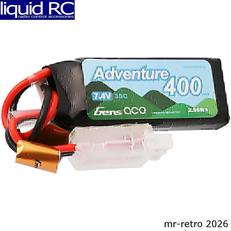 Gens Ace 354002SJS Adventure 400mAh 2S1P 7.4V 35C LiPo JST-PH2.0 Connector Battery