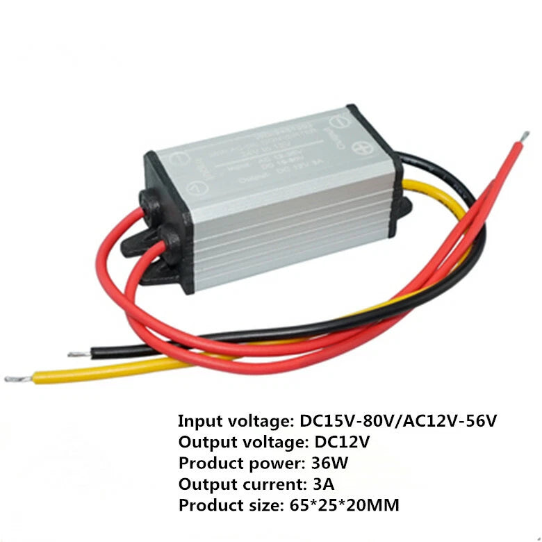 DC/AC-DC DC15V-80V/AC12V-56V to 5V 3A 36W car waterproof power converter