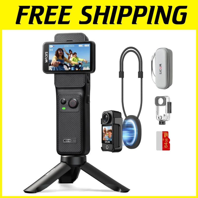 4K Pocket Camera with 7H Power, 6-Axis Stabilizer