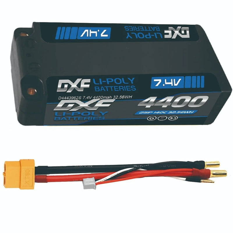 2x DXF 4400mAh 2S 7.4V 140C HV Shorty 1/8 Buggy  ULCG 5MM Lipo XT60