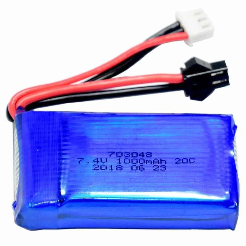 7.4V 1000mAh Lipo Battery SM-2P plug for RC Airplane Helicopter Quad Copte Drone