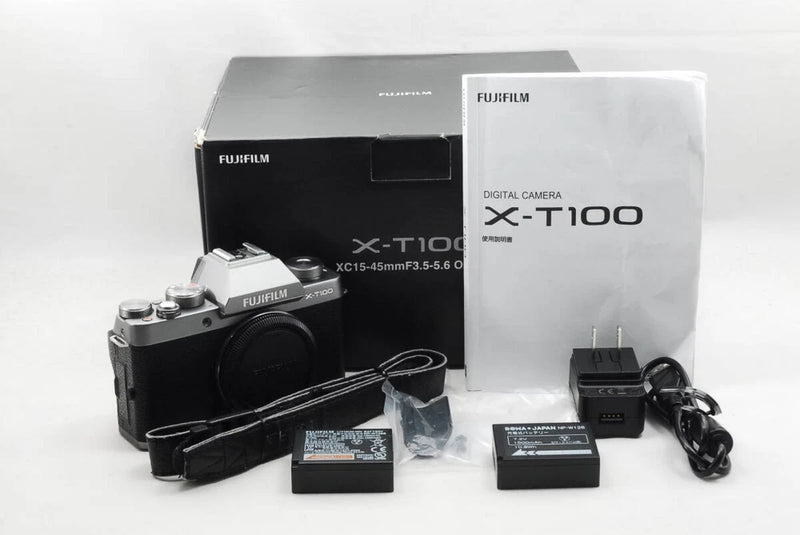 Good Condition  Sale  Fujifilm FUJIFILM X T100 Body Dark Silver Mirrorless Camer