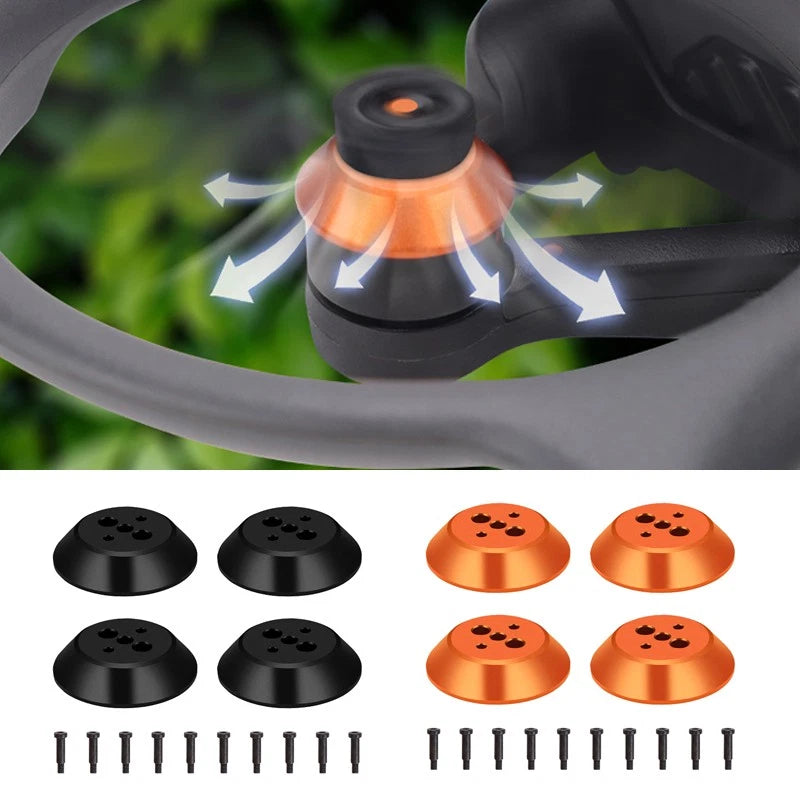 Drone motor dust protective cover set, black and orange caps with screws