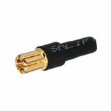 3.5mm female to 6mm male DC bullet connector adapter, black with gold plug