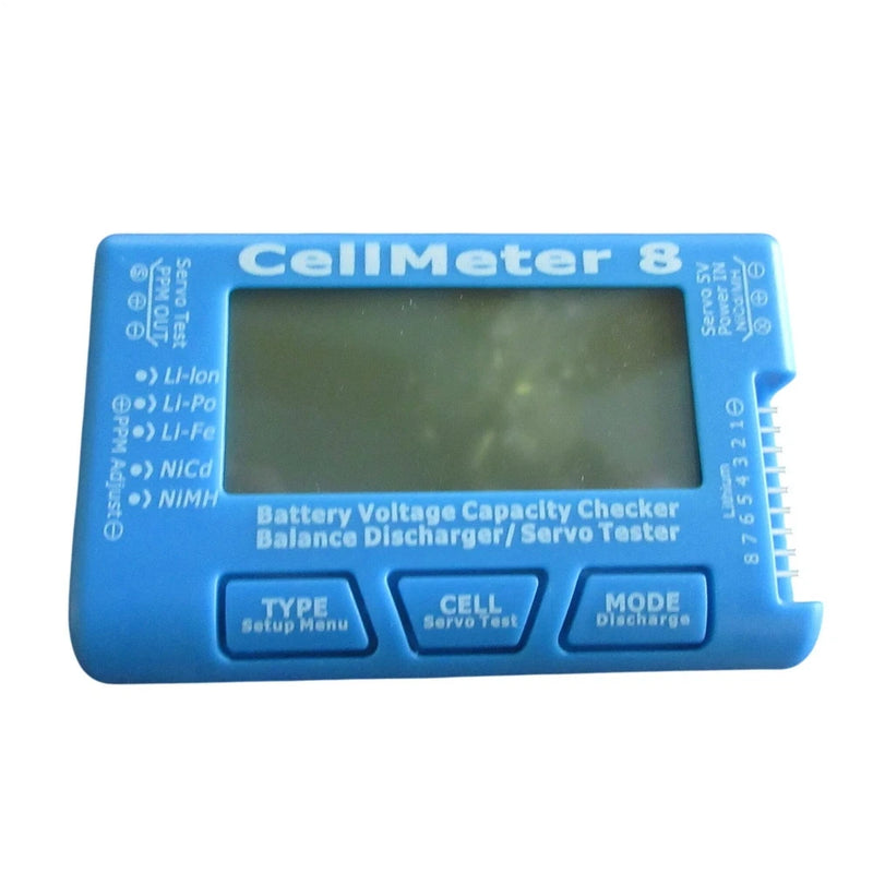 CELLMETER 8 Li-Ion Li-Po Li-Fe LiHV NiCd NiMH Battery Voltage Capacity Checker Battery
