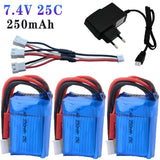 3¡Á 7.4V 250mAh 25C 2S Lipo battery For Orlando Hunter 1:35 Mini RC  climbing Car