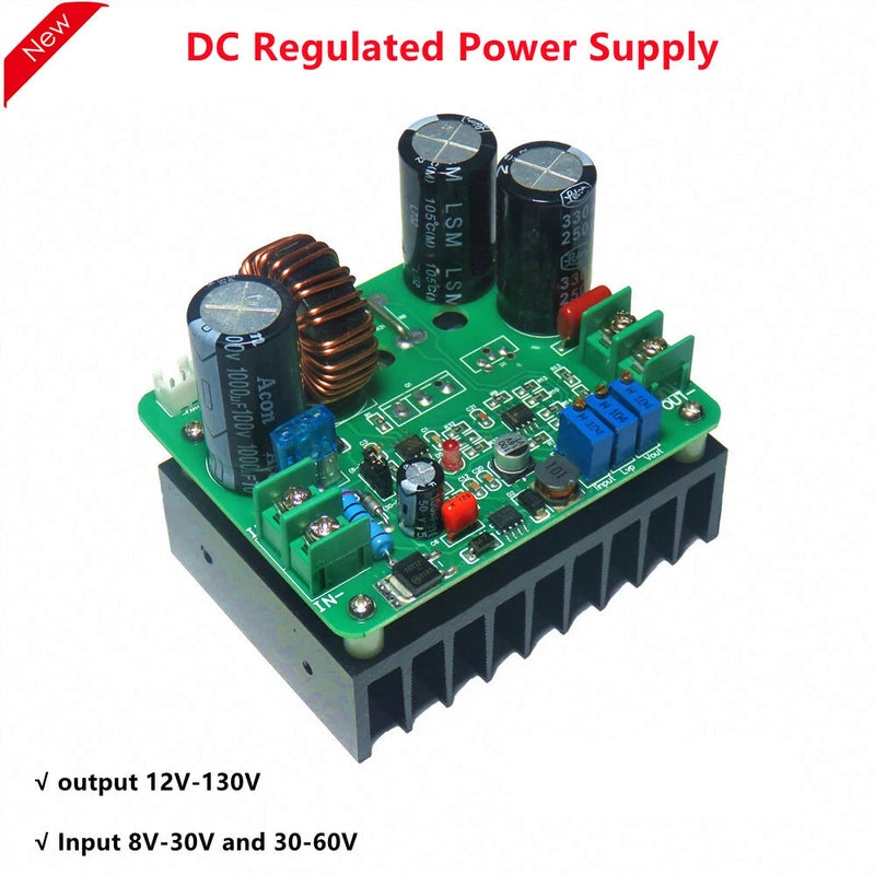 BT900W 12V-130V 15A DC Regulated Power Supply CC Adjustable  Step Up Boost
