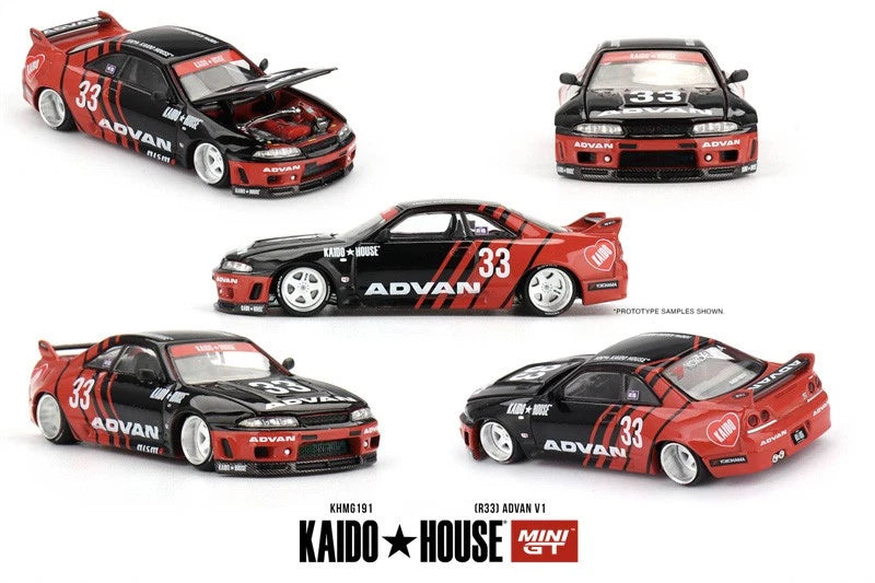 Kaido House x MINIGT 1:64  (R33) Kaido Works ADVAN Model Car