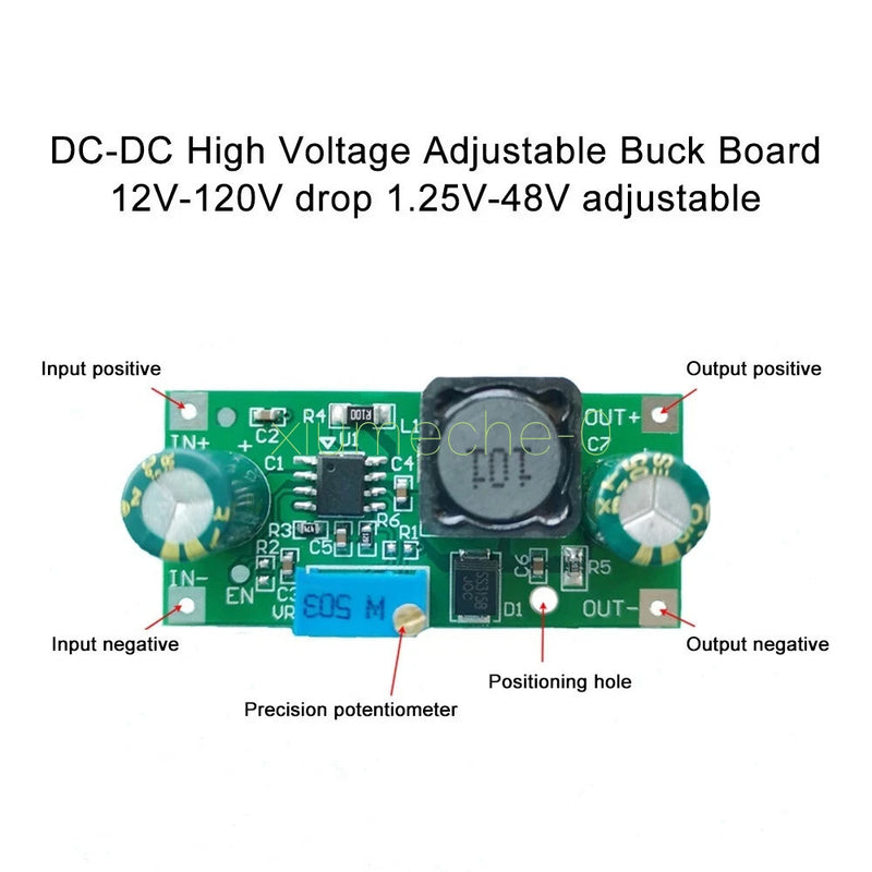 1PCS 48V 60V 100V to 1.25V-48V High Voltage Adjustable Power Step-down Module