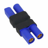 EC5 female-to-female RC battery adapter, blue connectors in black housing, two female ports