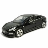 Black alloy diecast model car with silver wheels, detailed front headlamps