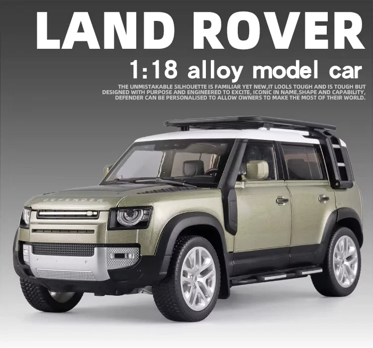 Large 1/18 Land Rover Defender Range Rover SUV Off-Road Alloy Model Car Diecast