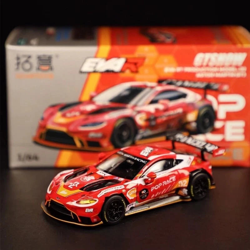 POPRACE 1:64 Aston Martin GT3 EVA Racing Sports Model Toy Diecast Metal Car