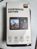 C36 action camera retail box showing 4K 60FPS video, WiFi, and remote control features