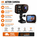 AUSHA 4k Action Camera 60fps With EIS Stabilization, Remote Control, WiFi