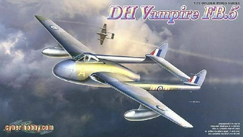 Cyber Hobby 1/72 Fighter-Bomber Vampire FB.5 Plastic Model Kit #5085~MINT in BOX