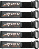 Apex RC Products non-slip battery straps, 20mm x 200mm, dark gray, 5-pack