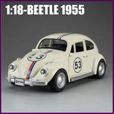 1:18 Model Beetle 1955 Vintage Alloy Car Diecast Simulation Toy Vehicle Sound