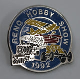 Reno Hobby Show 1992 Airplane Train Boat Car Die Struck Enamel Lapel Hat Pin