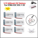 6¡Á 3.7V 600mAh 25C Lipo battery XH2.54 Plug For Syma X5c X5c-1 X5 RC Quadcopter