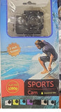 Waterproof sports action camera in retail box, 2-inch screen, Full HD 1080p, Waterproof 30M