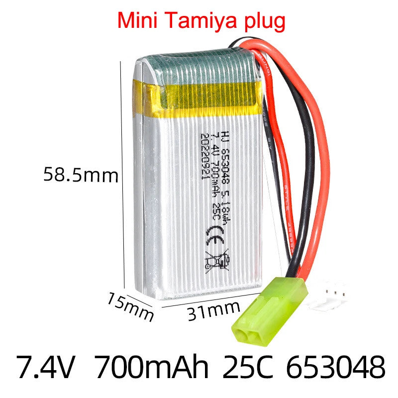 7.4V 700mAh 25C Lipo Battery For MJX RC X600 U829A U829X F46 X601H JXD391 FT007