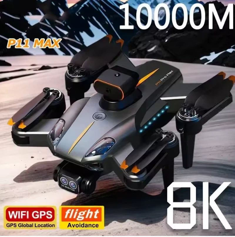 P11 Max quadcopter drone with 8K camera, GPS, and obstacle avoidance