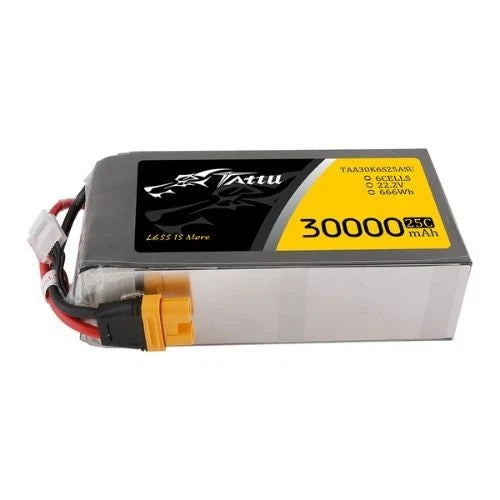 30000mAh 6S 22.2V 25C Tattu G-Tech Lipo Battery Pack with AS150U-F Plug