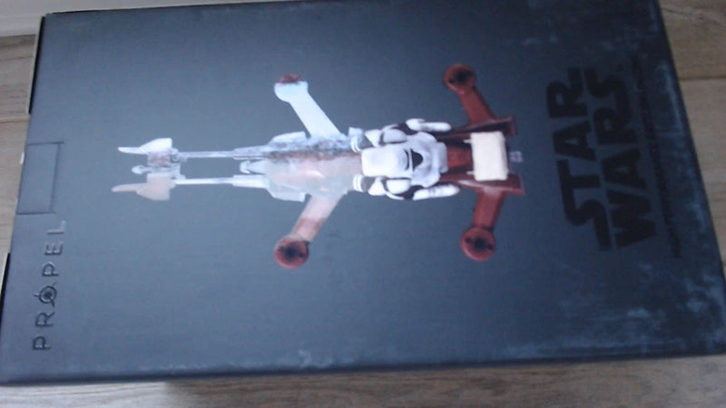 Star Wars 74-Z speeder bike quadcopter drone box with printed ship artwork