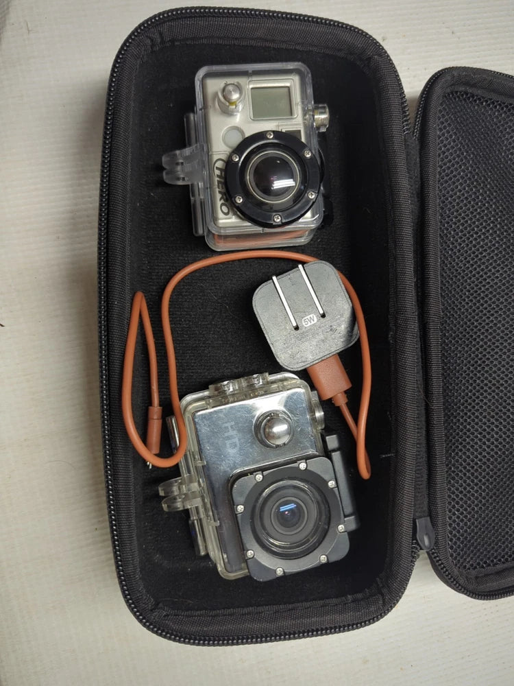 LOT OF 2 -GoPro Hero & HD With Charger For The HD No Batteries For The Hero,Case