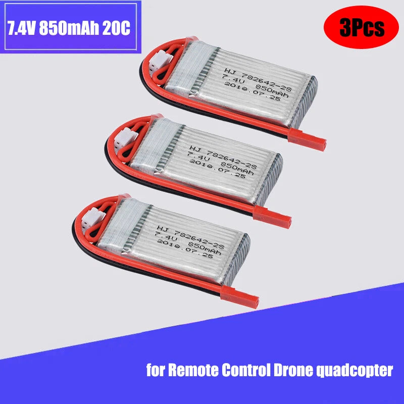 7.4V 850mAh 20C 2S Lipo Battery JST Plug for RC Aircraft Car and ship model toys