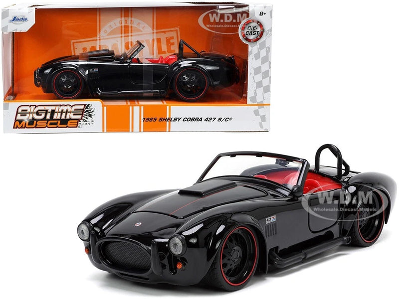 1965 SHELBY COBRA 427 S/C BLACK 1/24 DIECAST MODEL CAR BY JADA 32704