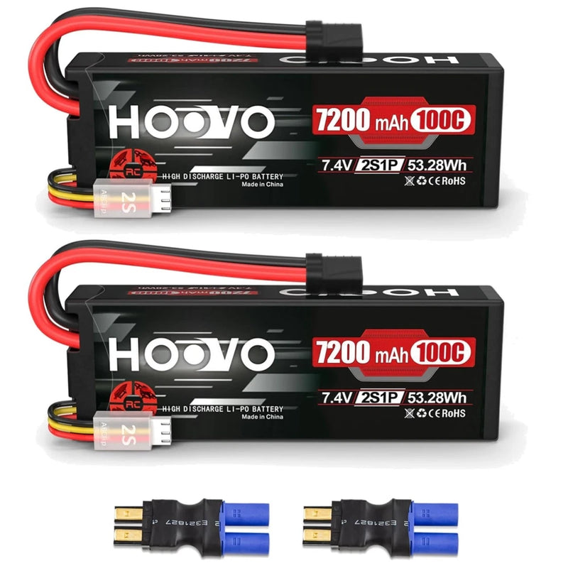 High Performance 2 Pack 2S Lipo Battery 7200mAh Battery