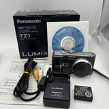 Panasonic Lumix DMC-TZ1 Silver Digital Camera w Charger, Battery Case