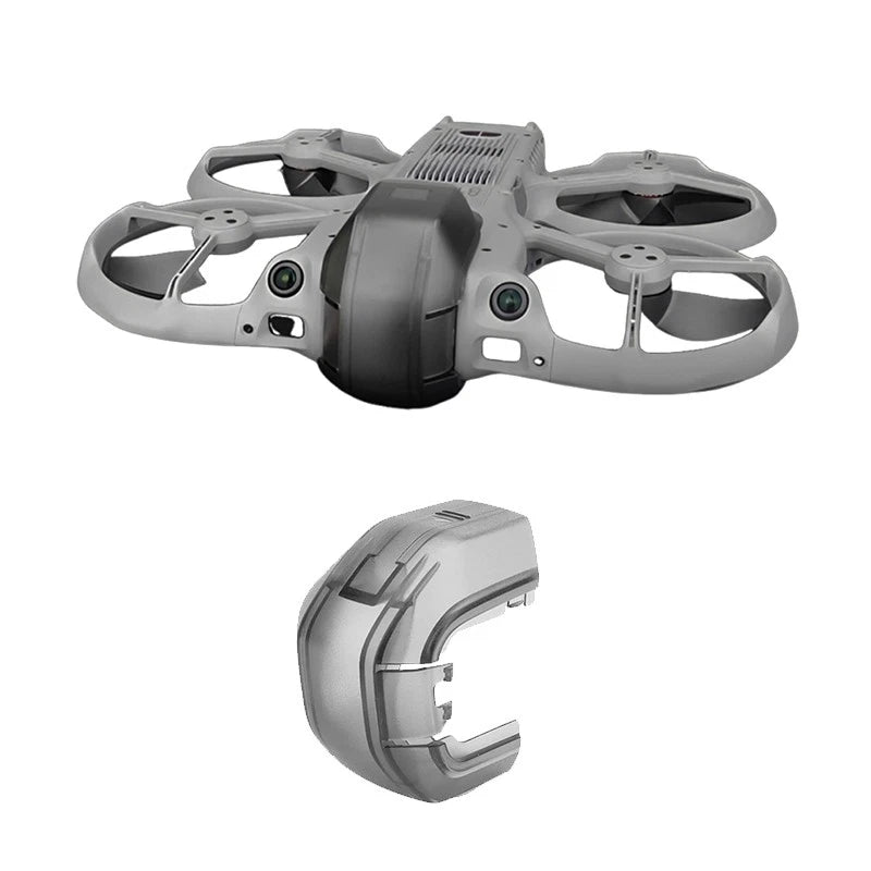 Drone camera lens cover protector for gimbal, with lens cutouts and ventilation slots