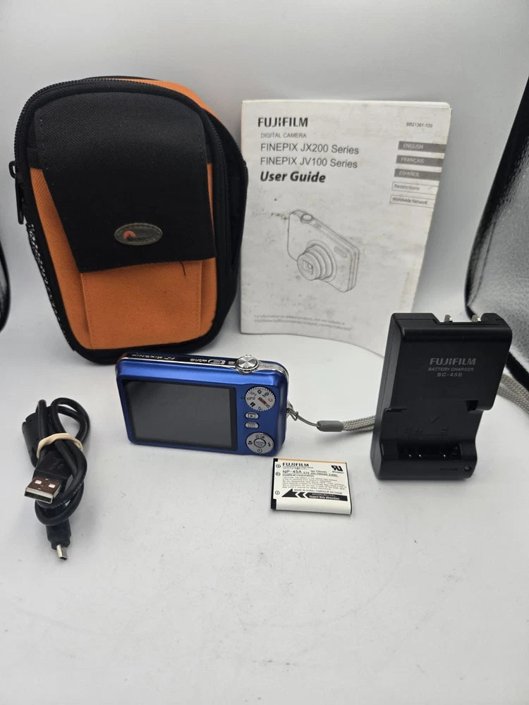 FUJIFILM FINEPIX JV100 WITH 2 BATTERIES, CHARGER, USB CABLE,MICRO SD 1GB, BAG GC