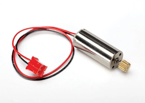 Traxxas LaTrax Alias clockwise motor with red and black wires, silver cylindrical body