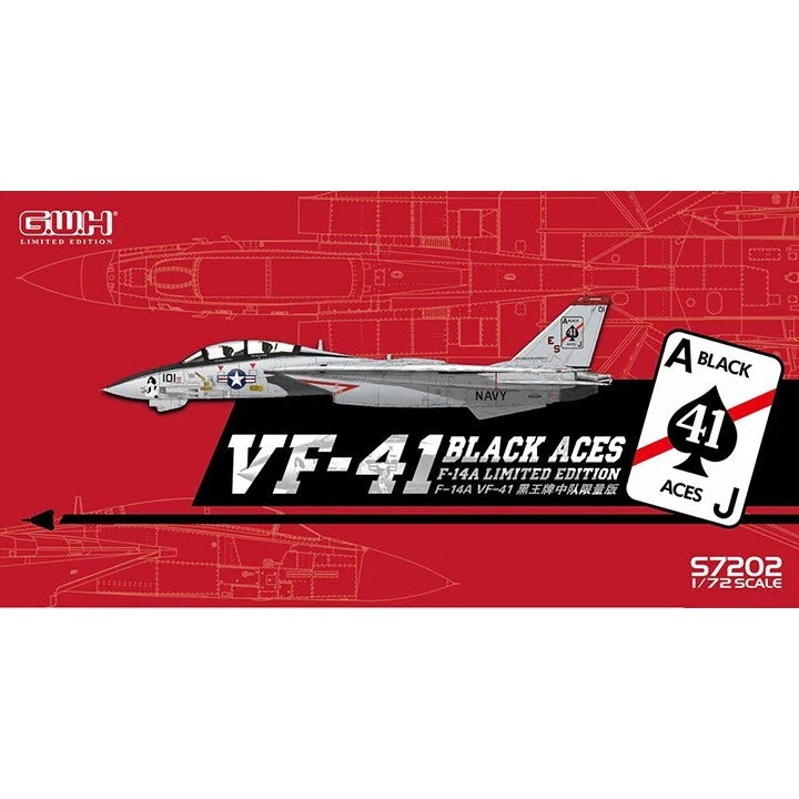 Great Wall hobby #S7202 1/72 F-14A VF-41 Black Aces/w special PE