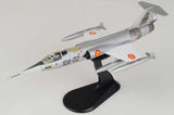 Hobby Master F-104G Starfighter 1/72 jet model on black display stand, gray with markings