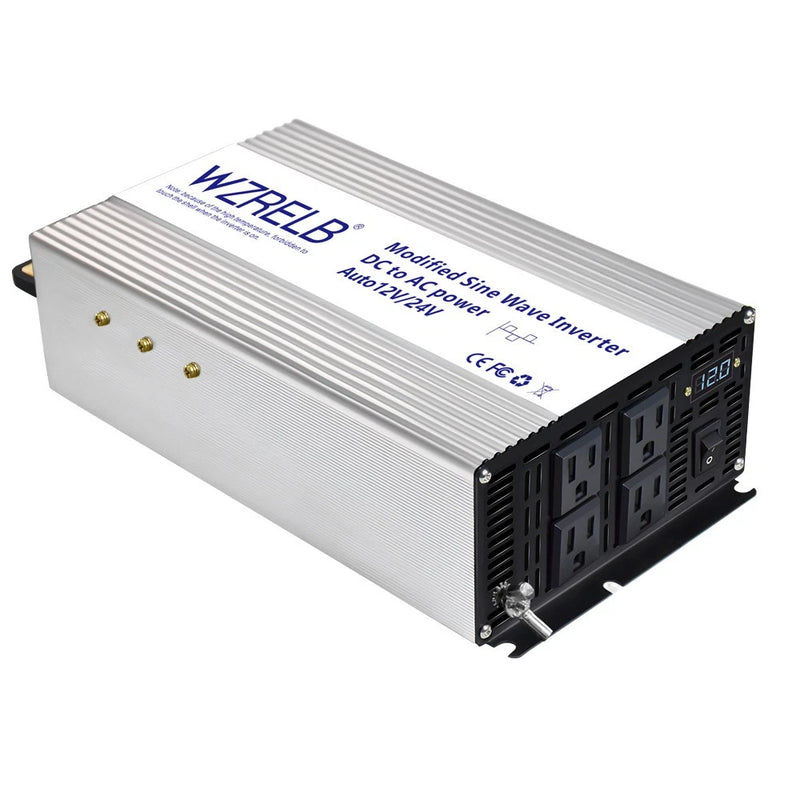 1800W Modified Power Inverter 12V 24V DC to AC 120V Converter Truck Home Car RV