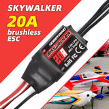 Black Skywalker 20A brushless ESC with heatshrink body and 3-wire leads