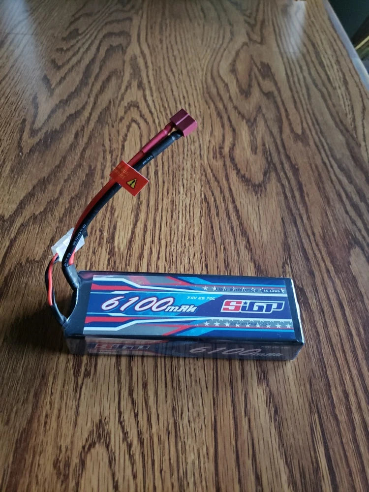 2S 70C 7.4V Lipo Battery 6100mAh Soft Case with 2 Plugs New