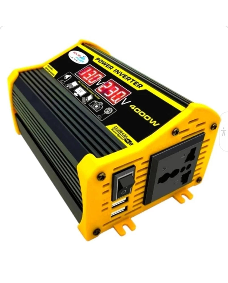 Power Inverter 4000W 12V to 110V/ 220V Dual USB Ports Car Converter