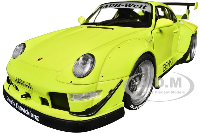 RWB BODY KIT "GENKI" LIME GREEN 1/18 DIECAST MODEL CAR BY JADA 36472