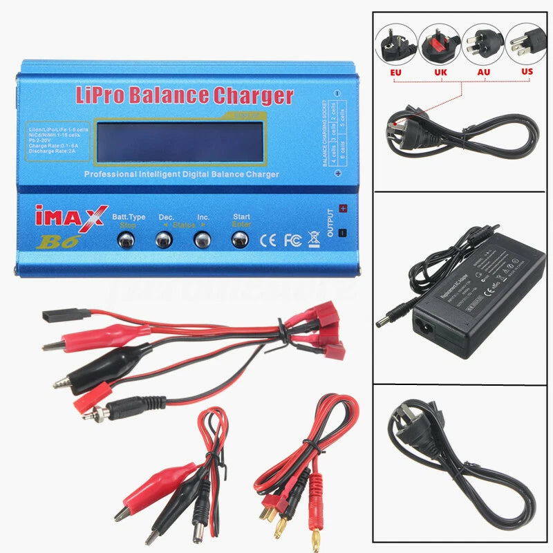 Pro iMAX B6 80W 6A Lipo Battery Balance Charger with Power Supply Adapter