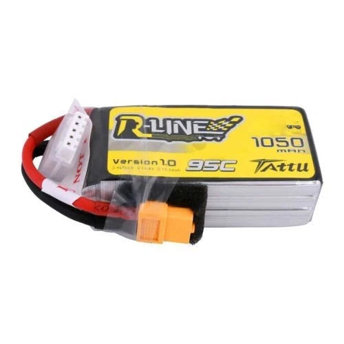 1050mAh 4s 95C 14.8v Tattu R-Line Lipo Battery Pack with XT60 Plug Battery