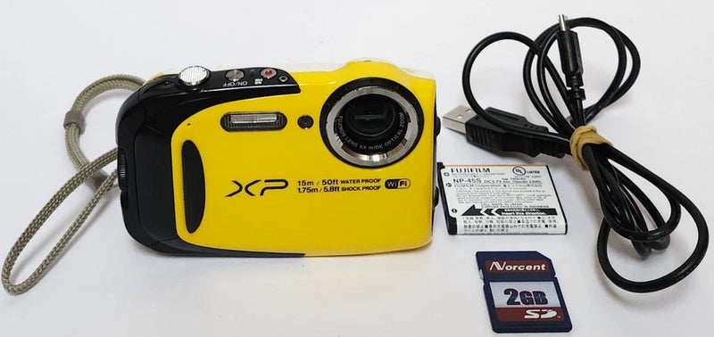 Fujifilm FinePix XP80 16.4MP Waterproof Digital Camera Yellow Tested W/ Charger