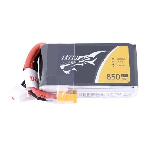 850mAh 3S 11.1V 45C Tattu Lipo Battery Pack with XT30 Plug Battery