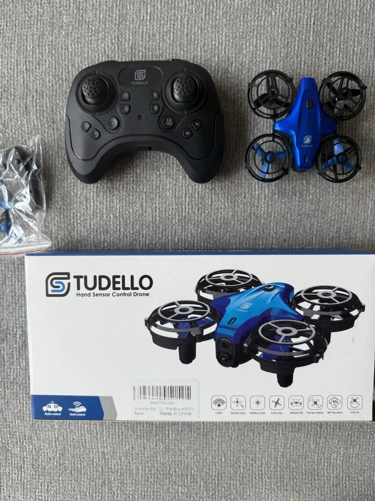 TUDELLO Hand Sensor Quadcopter Drone 2.4GHz Headless Altitude Hold Blue
