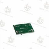 Adjustable DC-DC buck converter module with IN/OUT terminal pads